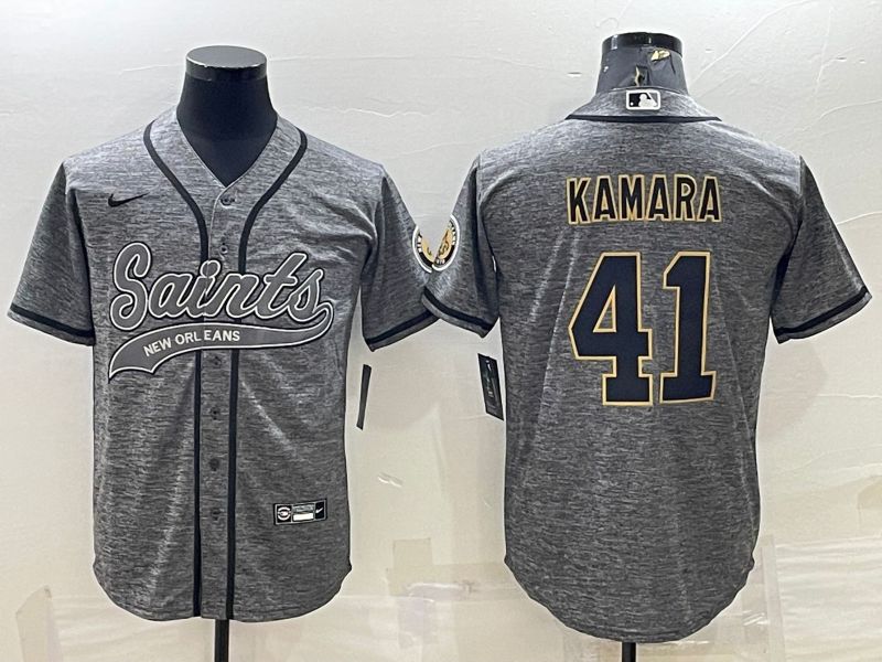 Men New Orleans Saints #41 Kamara Grey hemp ash 2022 Nike Co branded NFL Jersey->houston astros->MLB Jersey